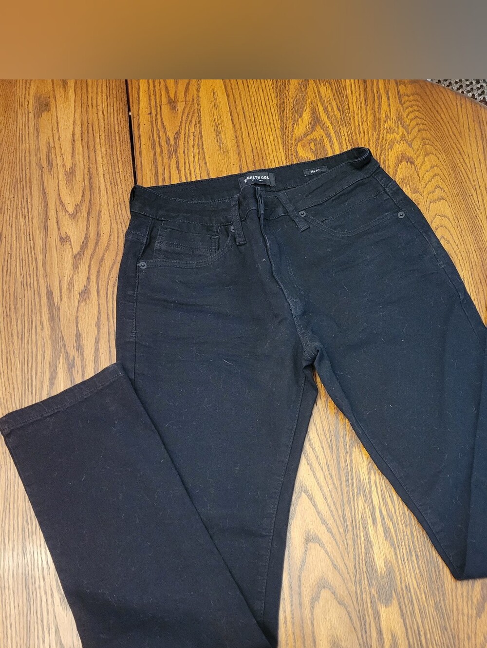 Mens Black Jeans Kenneth Cole Slim Fit 30 x 32 Denim EUCMultiple pockets.